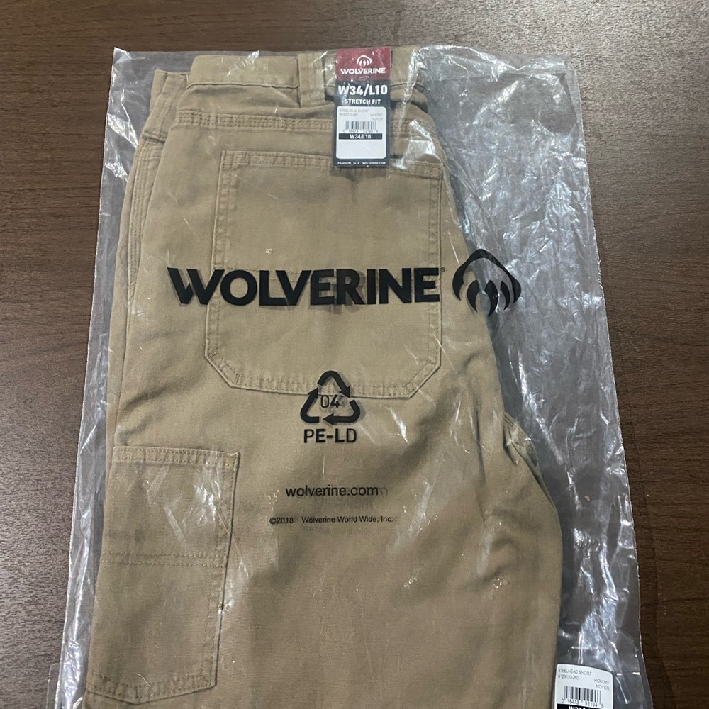 Wolverine NWT 34x10 Men’s Biege Guard Carpenter Shorts